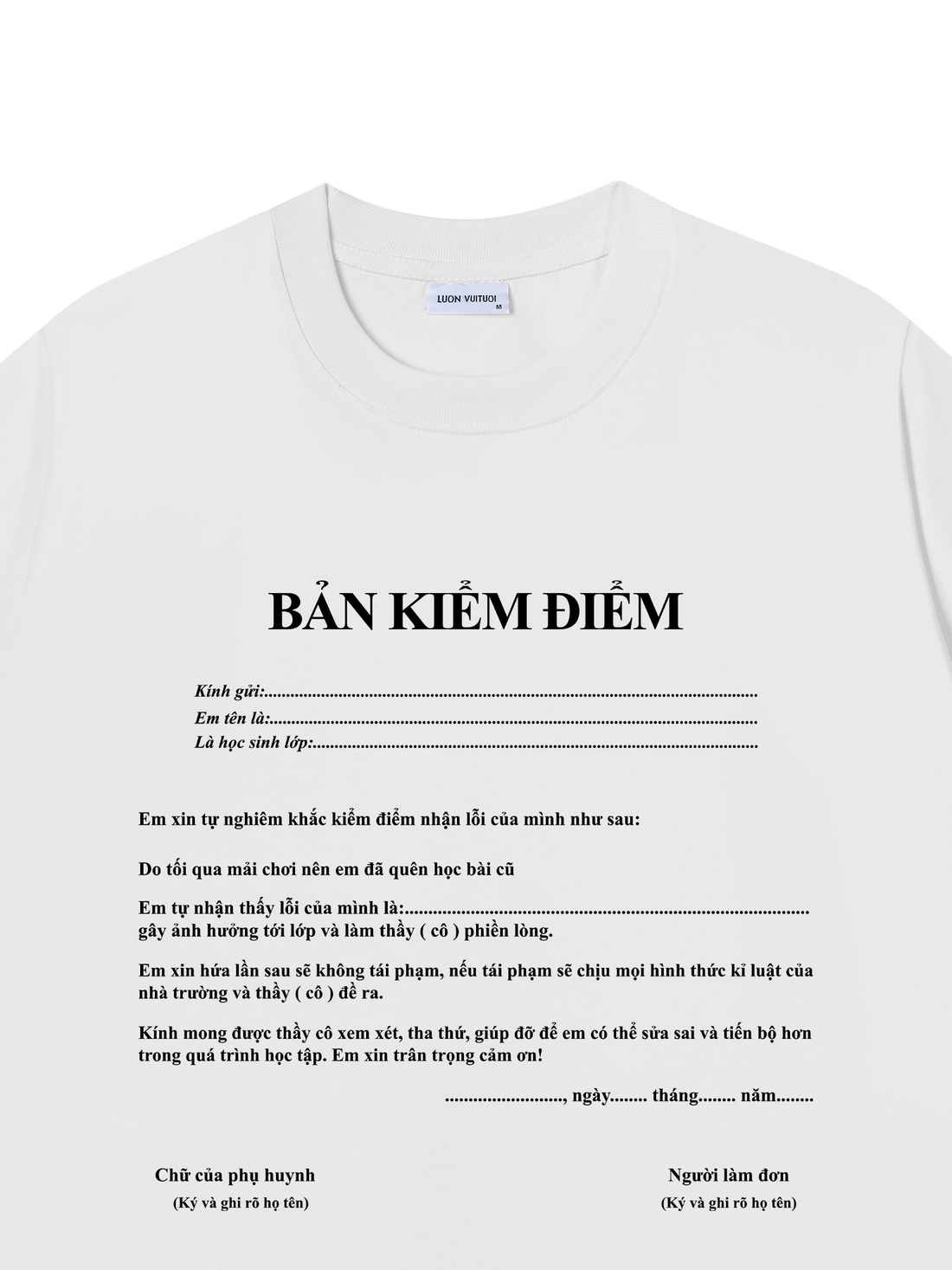Áo Thun Bản Kiểm Điểm