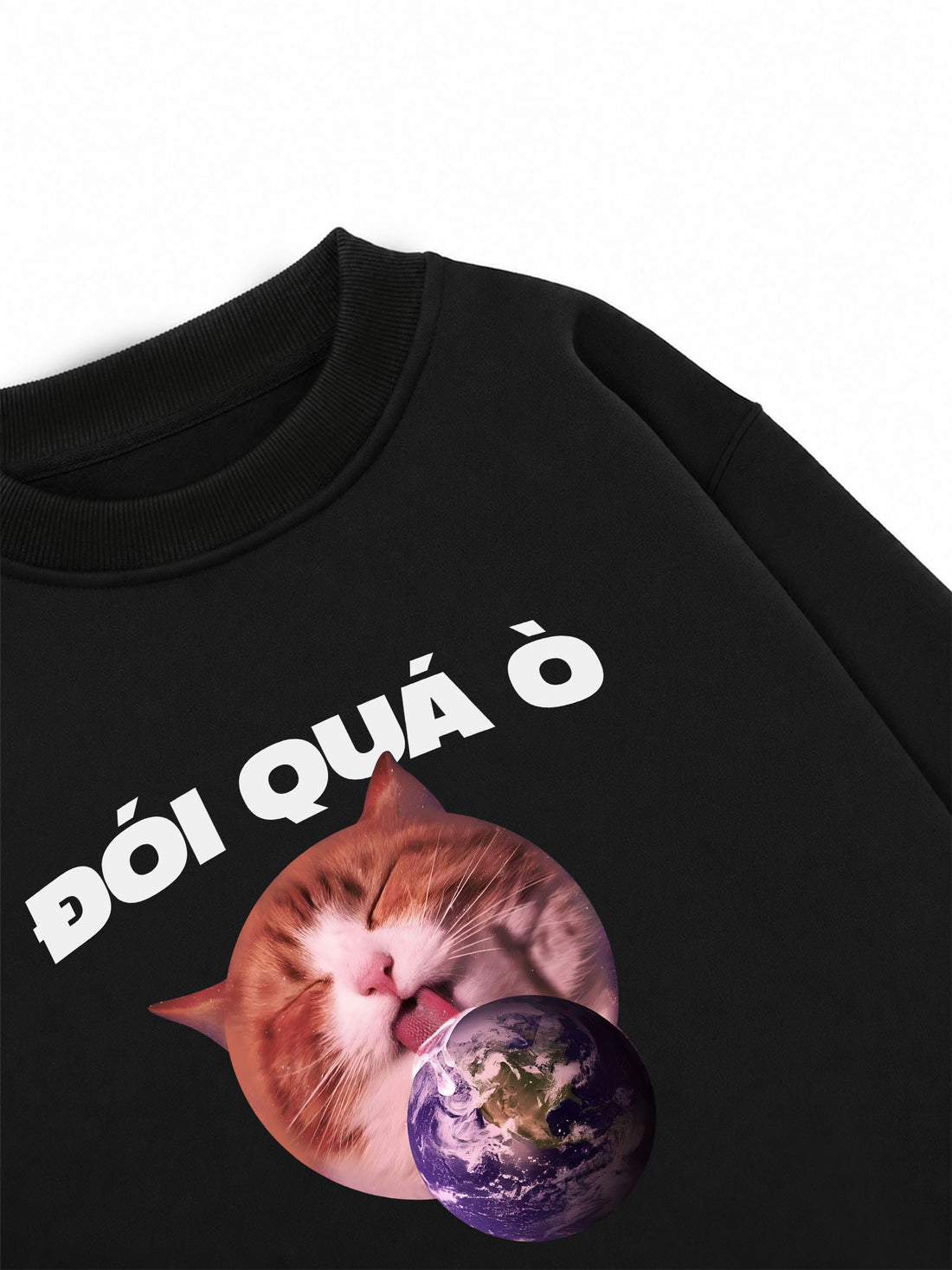 Áo Sweater Nỉ Hai Da Đói Quá Ò