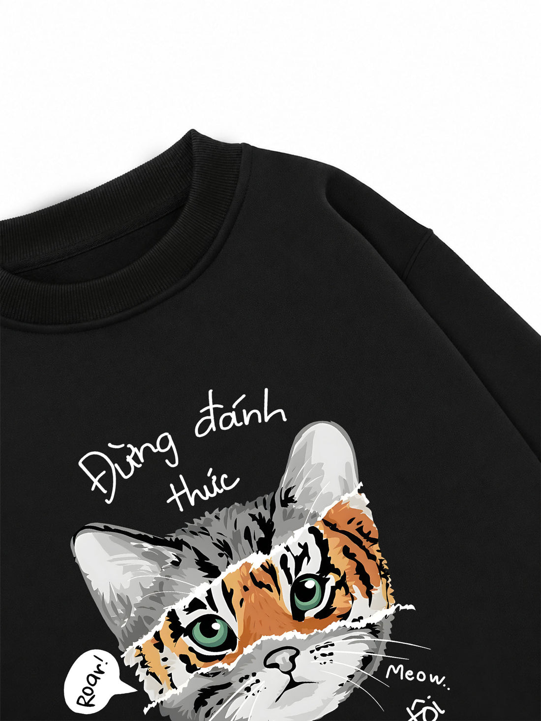 Áo Sweater Nỉ Hai Da Đừng Đánh Thức Con Hổ Trong Tôi
