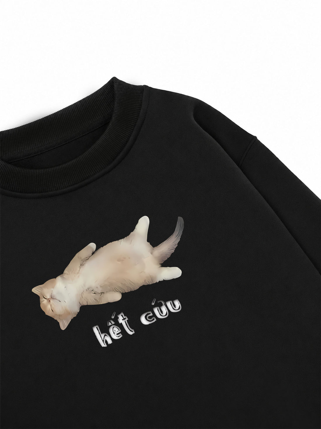 Áo Sweater Nỉ Hai Da Meme Cat Hết Cứu