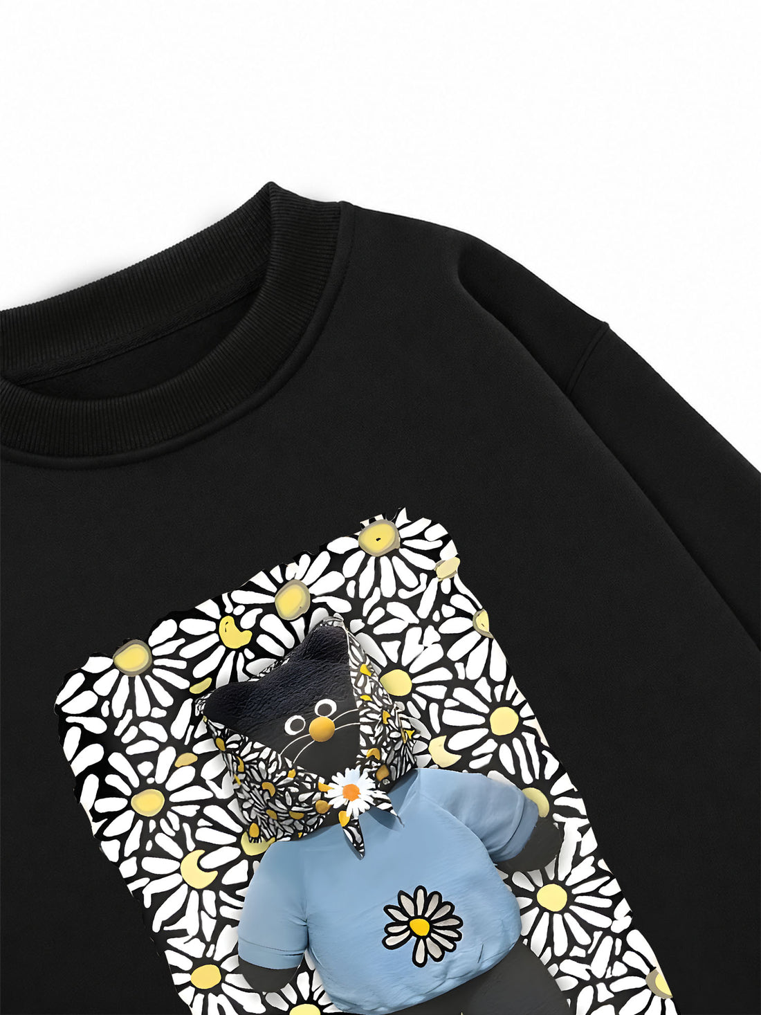 Áo Sweater Nỉ Hai Da Cat With Flower