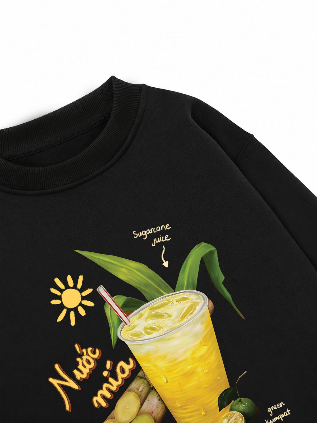 Áo Sweater Nỉ Hai Da Nước Mía