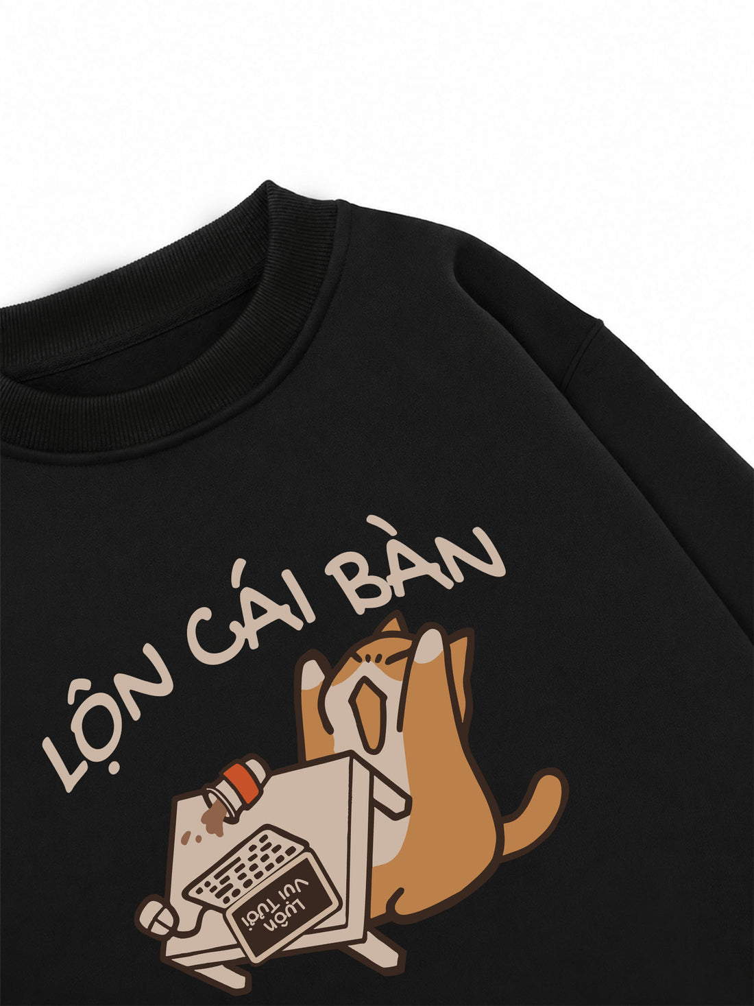 Áo Sweater Nỉ Hai Da Lộn Cái Bàn