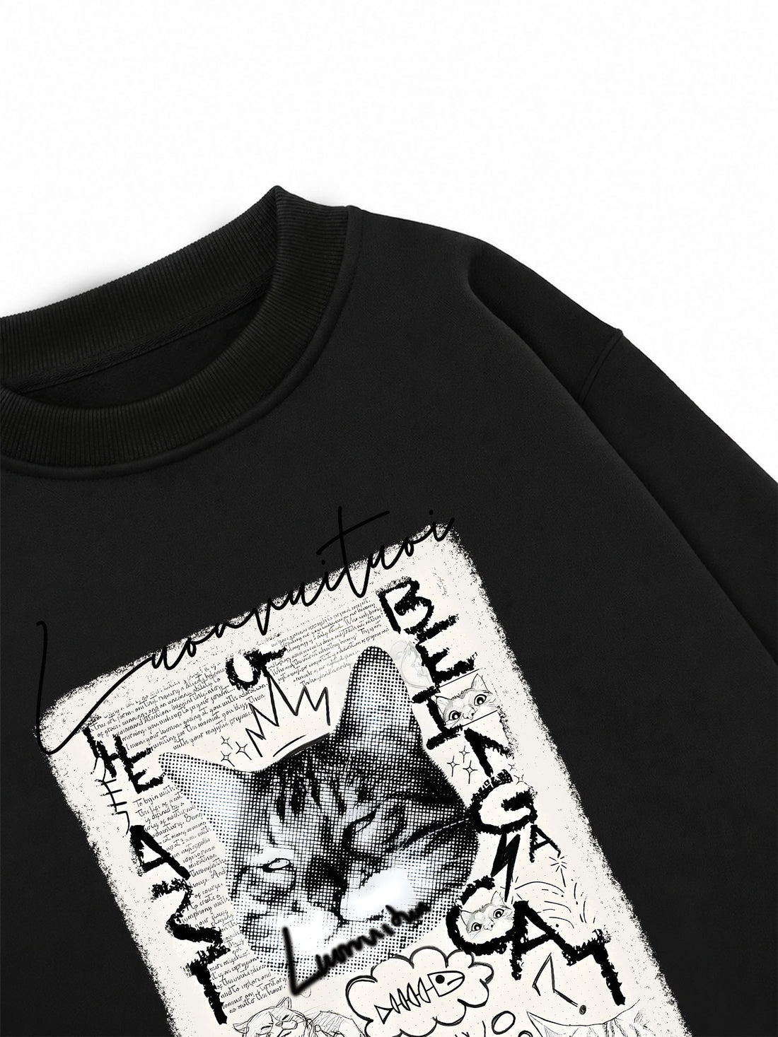 Áo Sweater Nỉ Hai Da Retro Funny Cat