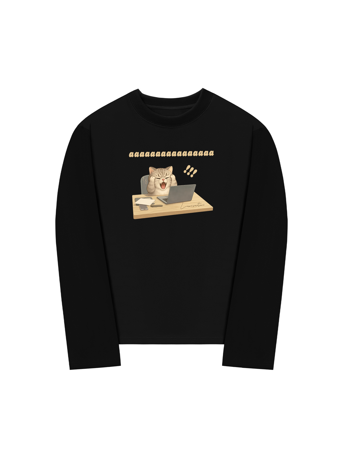 Áo Thun Dài Tay Con Mèo Điên Đầu