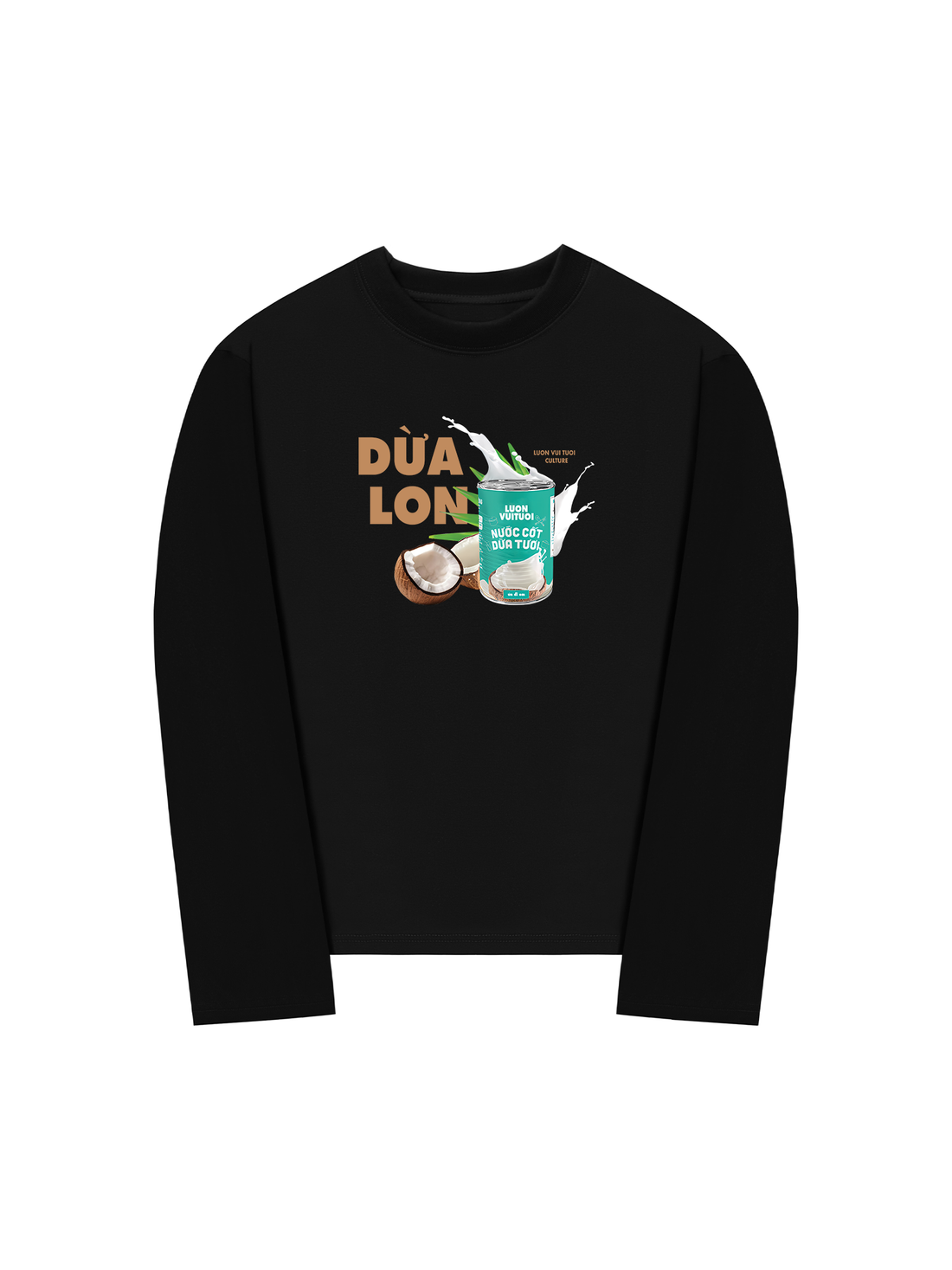 Áo Thun Dài Tay Dừa Lon