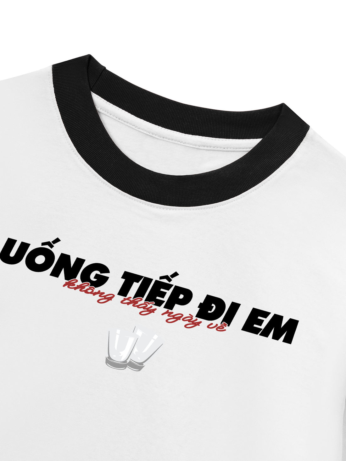 Áo Thun Ringer Relaxed Fit Uống Tiếp Đi Em