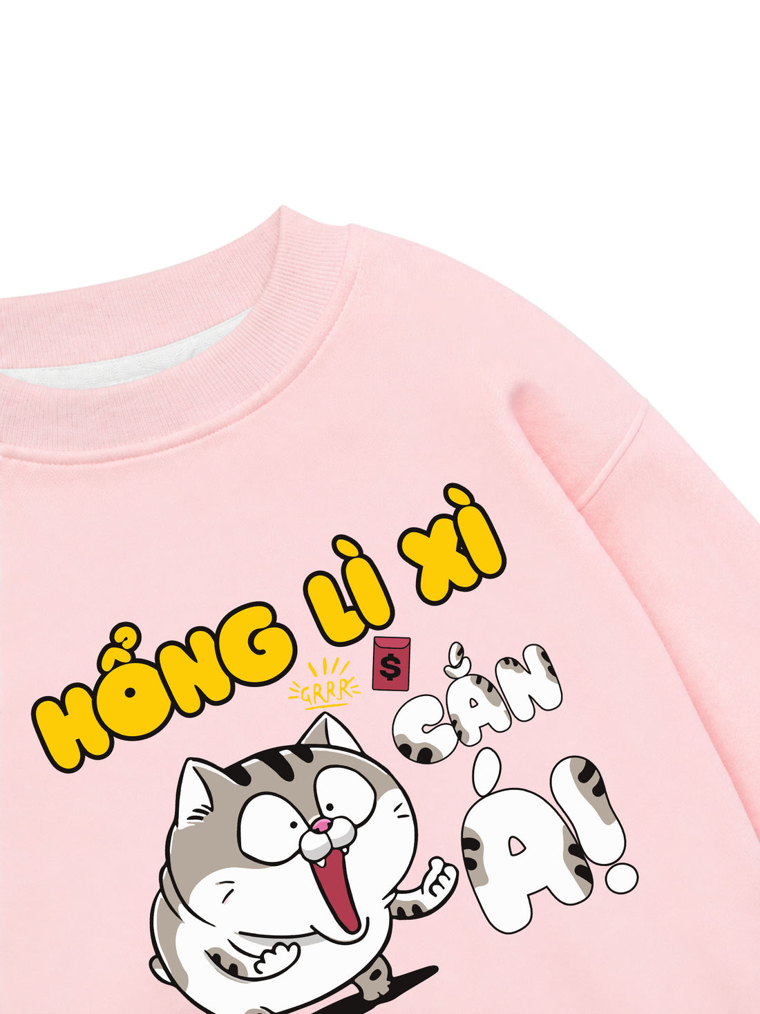Áo Sweater Nỉ Hai Da Hổng Lì Xì Là Cắn Á