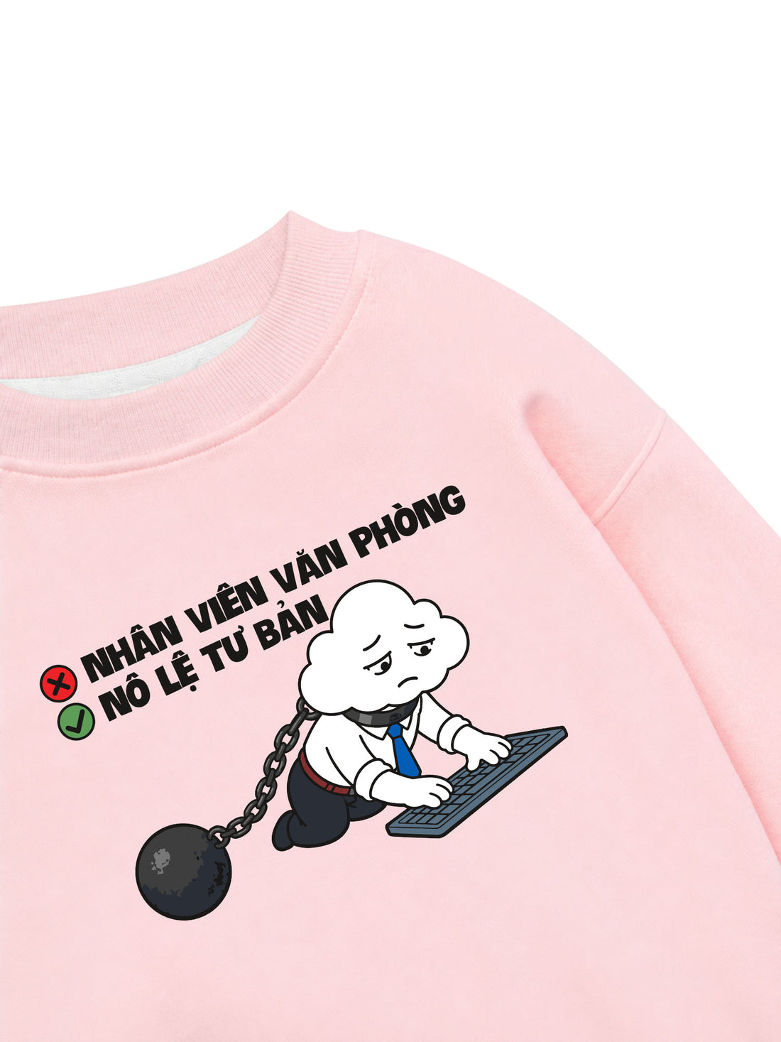 Áo Sweater Nỉ Hai Da Mây Hăng Hái-Nô Lệ Tư Bản