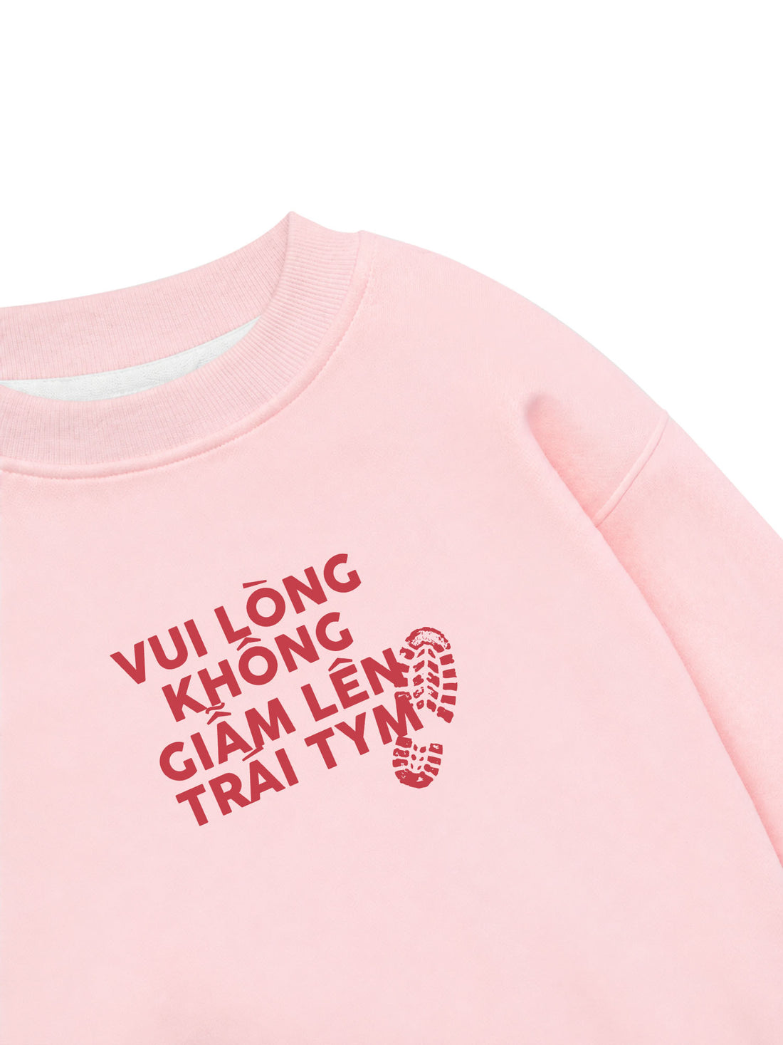Áo Sweater Nỉ Hai Da Vui Lòng Không Dẫm Lên Trái Tym
