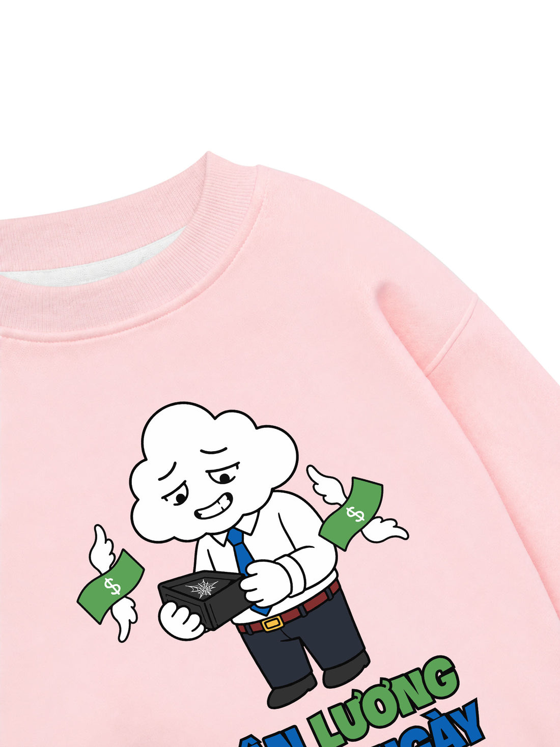 Áo Sweater Nỉ Hai Da Mây Hăng Hái-Nhận Lương Được 3 Ngày