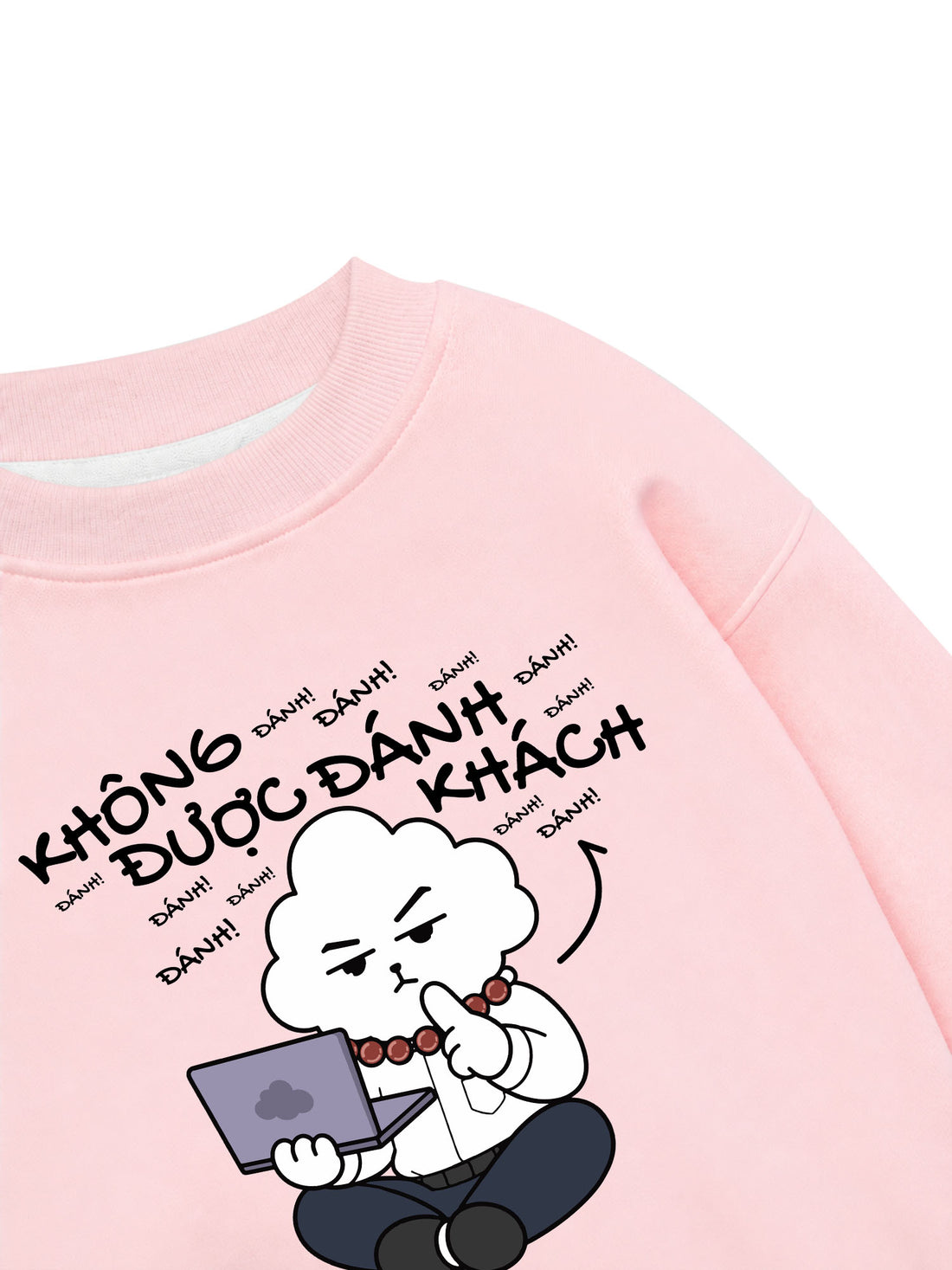 Áo Sweater Nỉ Hai Da Mây Hăng Hái-Không Được Đánh Khách