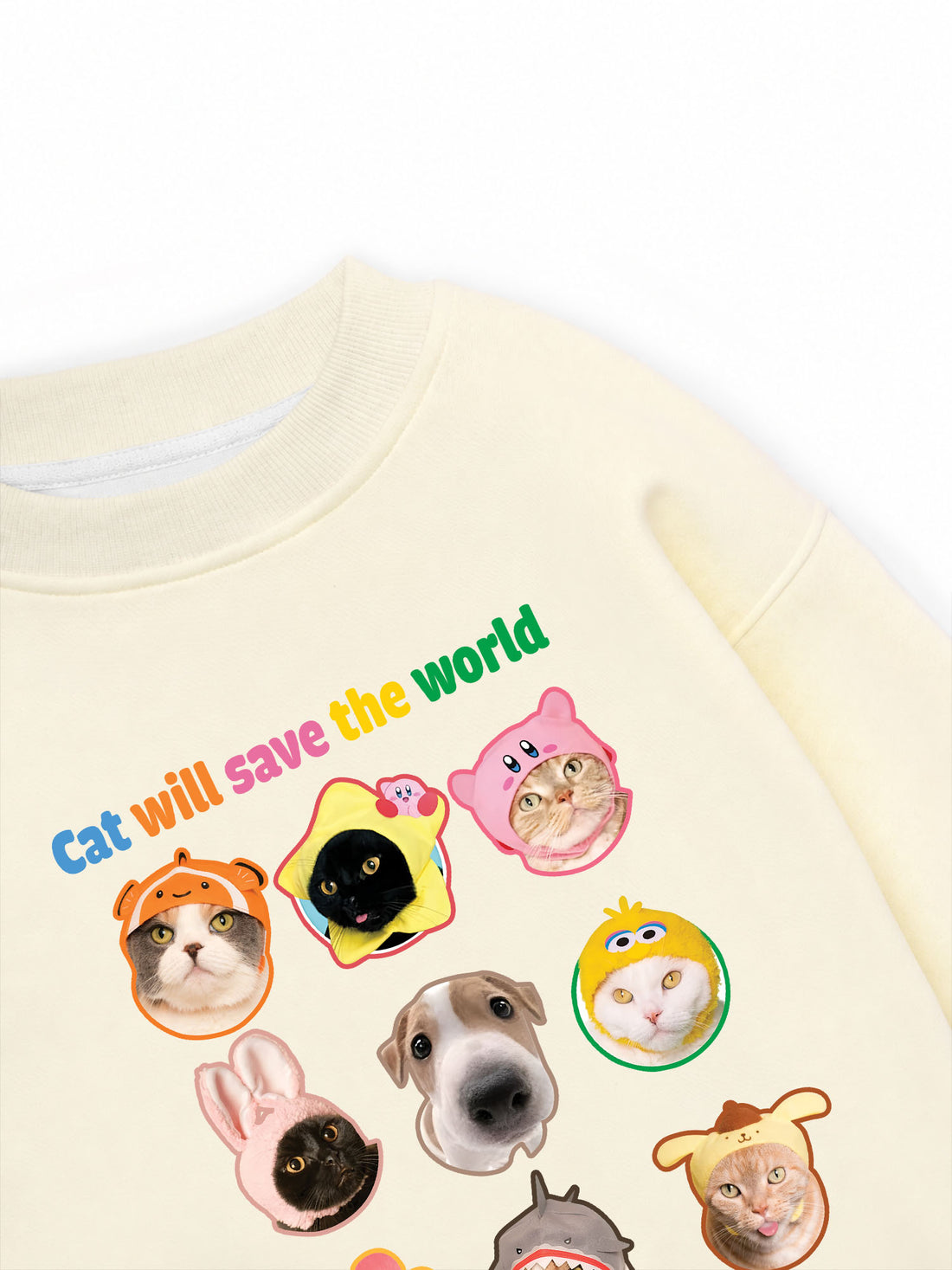 Áo Sweater Nỉ Hai Da Cat Will Save The World