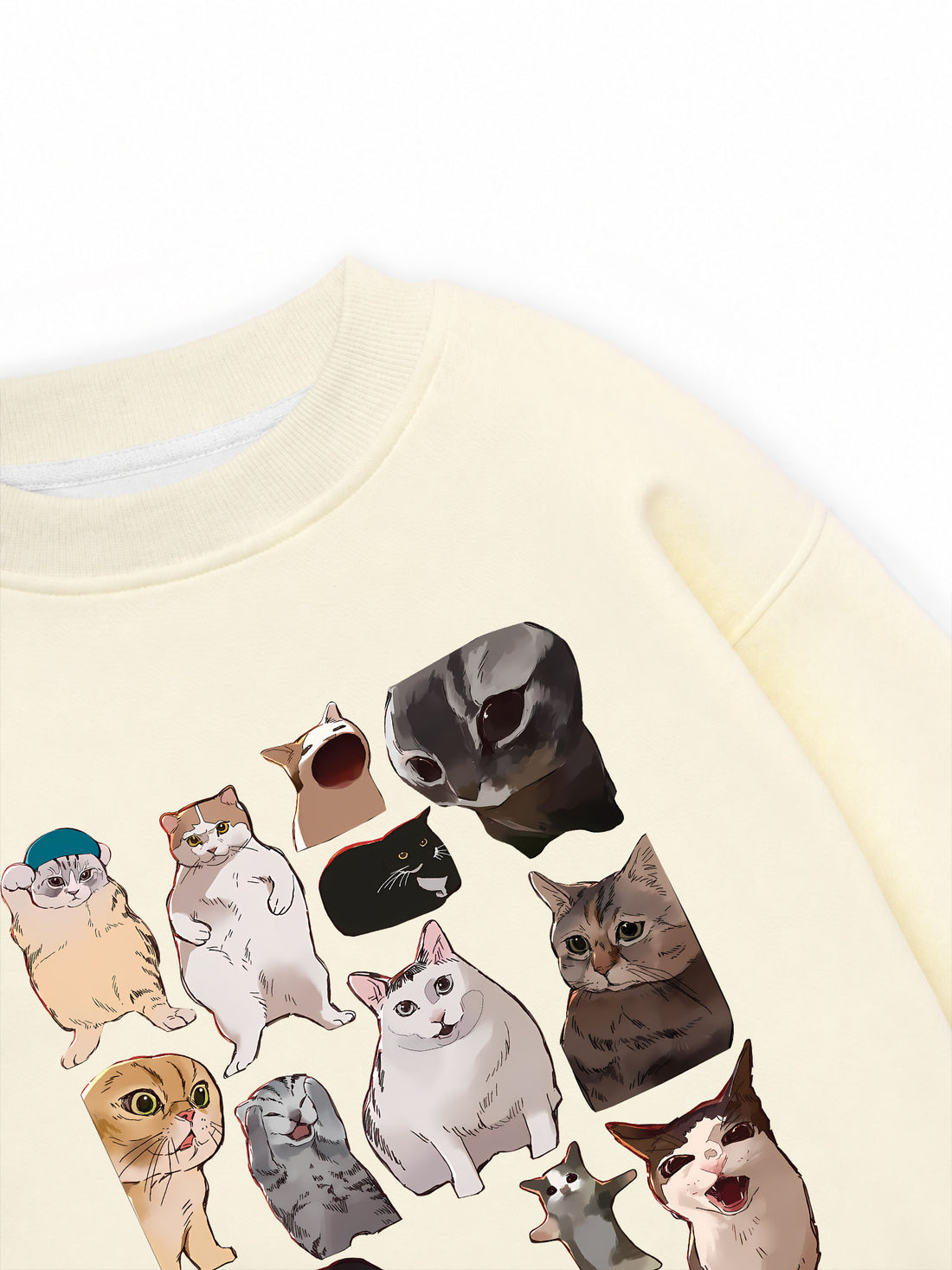 Áo Sweater Nỉ Hai Da Thích Sờ Mèo