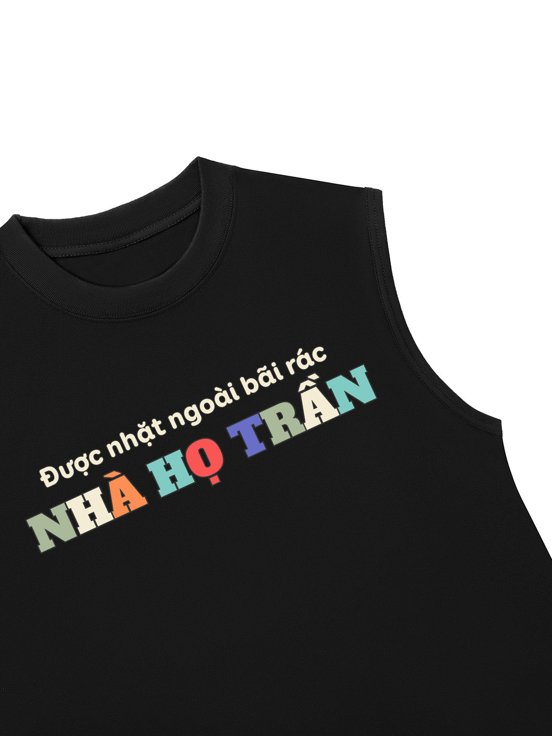 Áo Ba Lỗ Relaxed Fit Nhặt Ngoài Bãi Rác Họ Trần