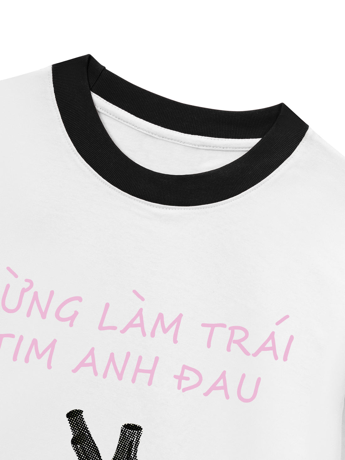 Áo Thun Ringer Relaxed Fit Đừng Làm Trái Tim Anh Đau