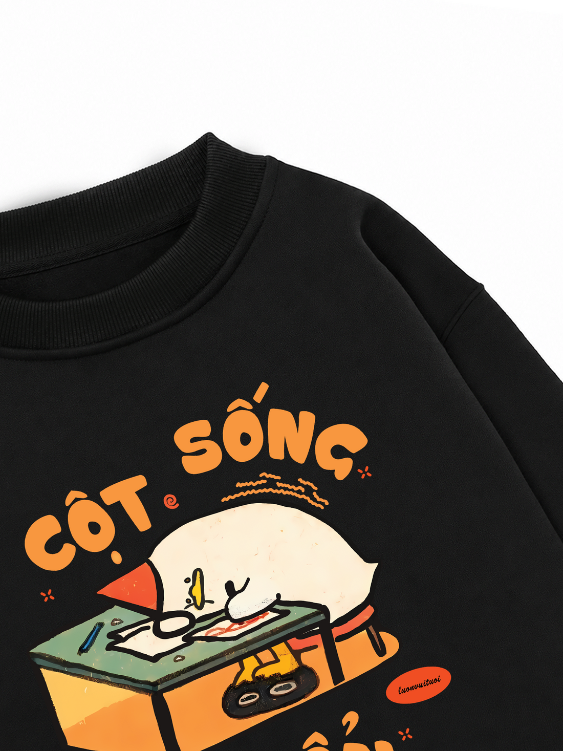 Áo Sweater Nỉ Hai Da Meme Chú Vịt Cột Sống Bất Ổn