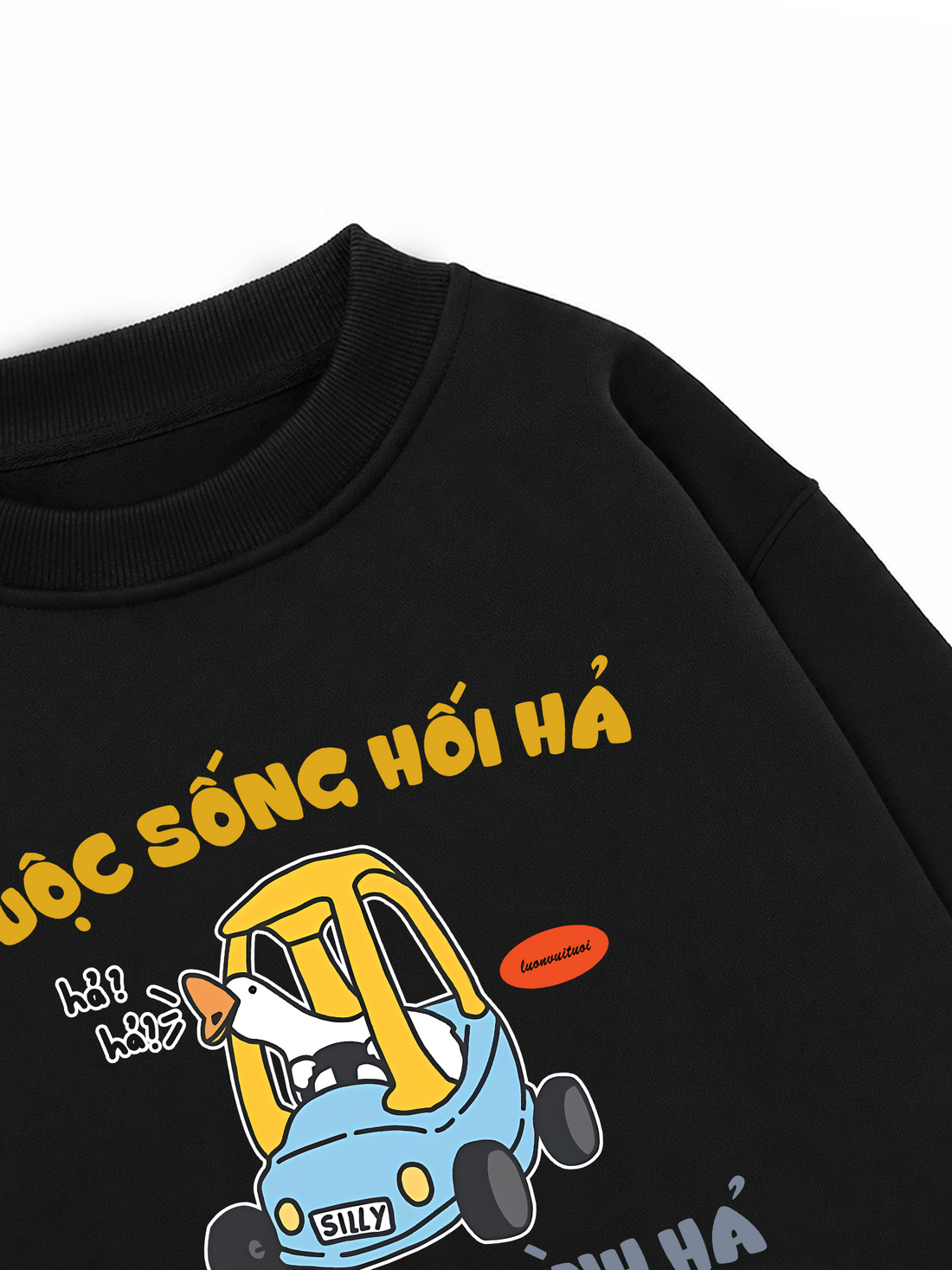Áo Sweater Nỉ Hai Da Meme Chú Vịt Cuộc Sống Hối Hả
