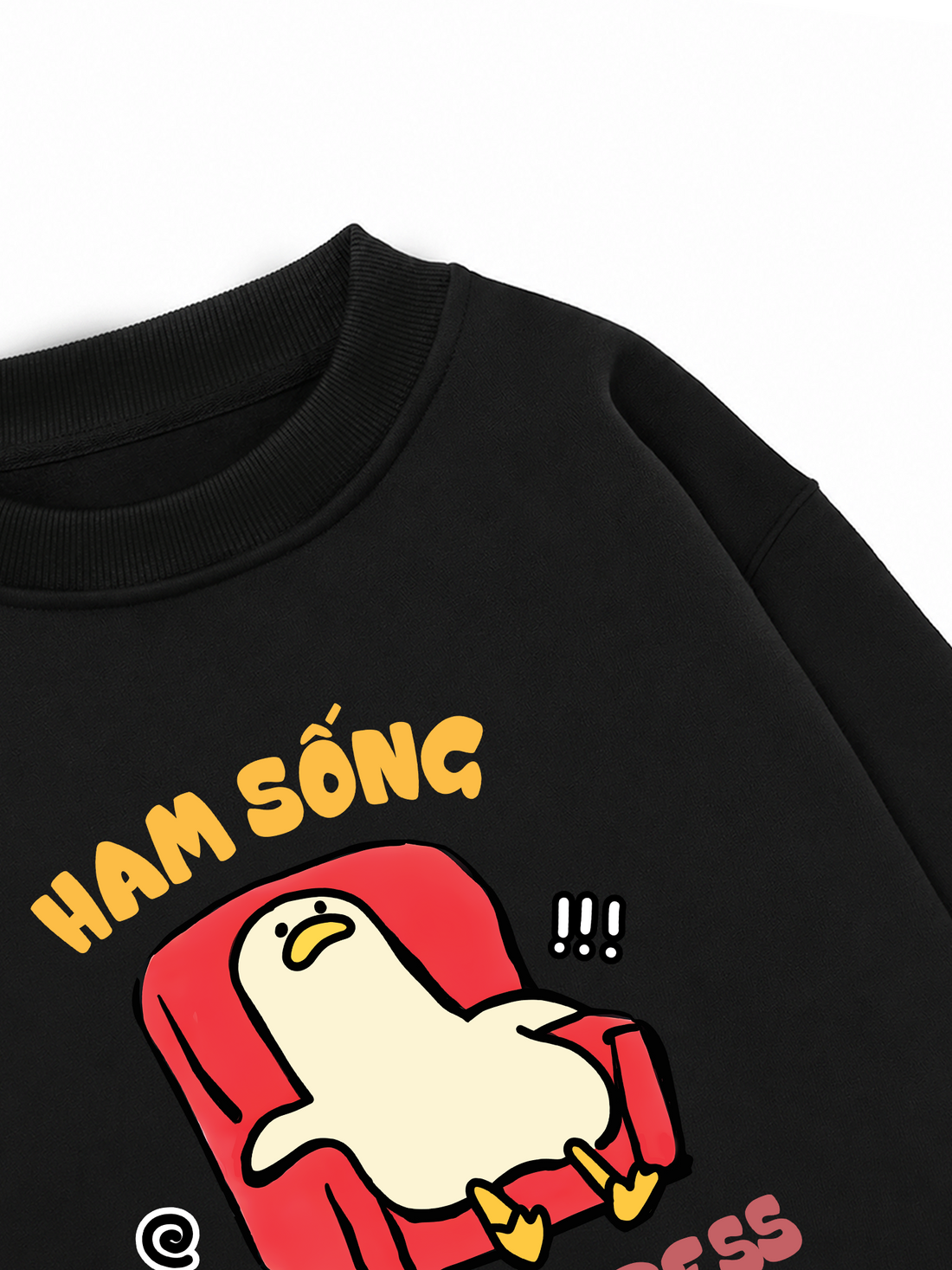 Áo Sweater Nỉ Hai Da Meme Chú Vịt Ham Sống Sợ Stress