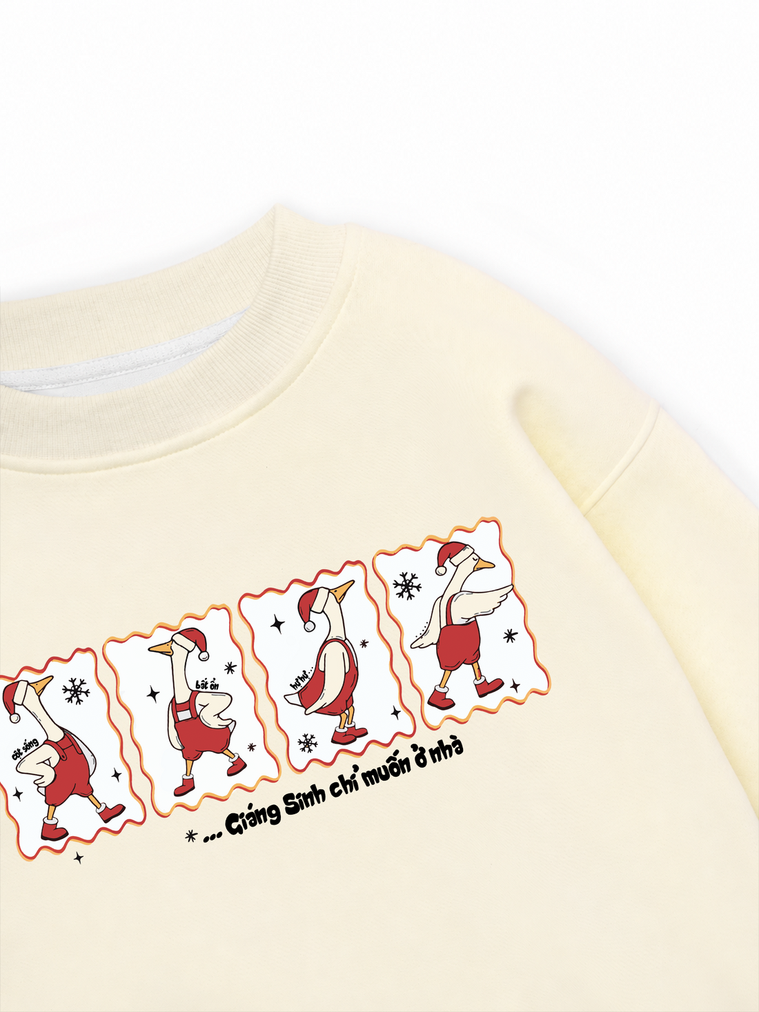 Áo Sweater Nỉ Hai Da Cột Sông Bất Ổn - Giáng Sinh Chỉ Muốn Ở Nhà