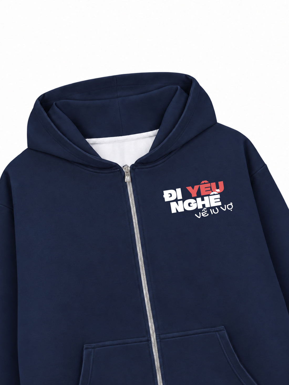 Áo Hoodie Zip Nỉ Hai Da Đi Yêu Nghề Về Iu Vợ