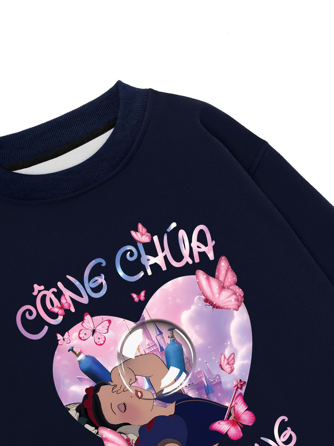 Áo Sweater Nỉ Hai Da Công Chúa Bong Bóng