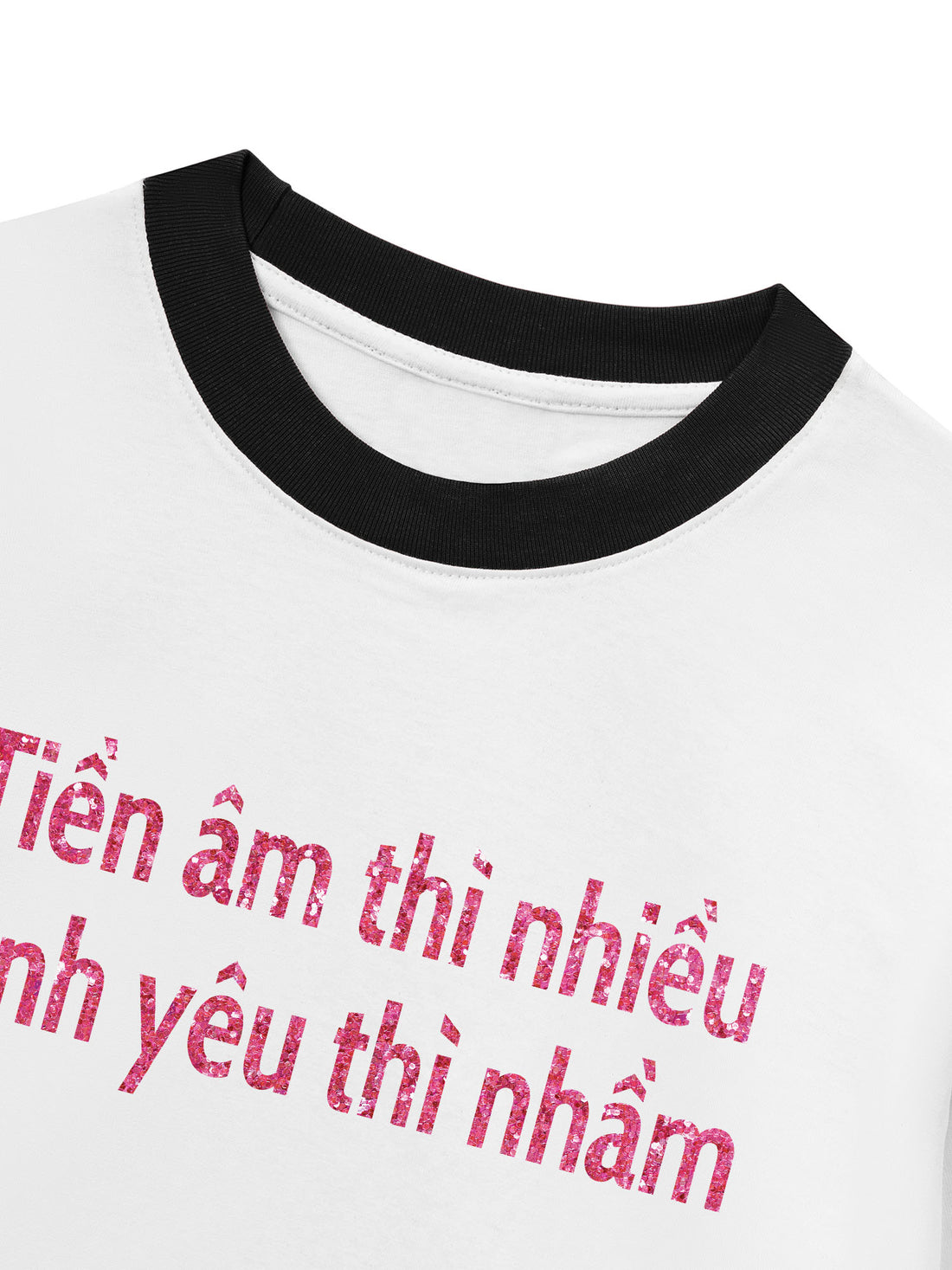Áo Thun Ringer Relaxed Fit Tiền Âm Thì Nhiều Tình Yêu Thì Nhầm