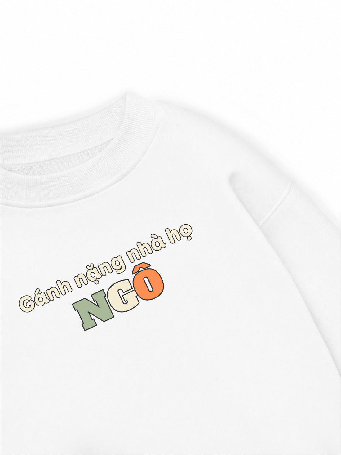 Áo Sweater Nỉ Hai Da Gánh Nặng Họ Ngô
