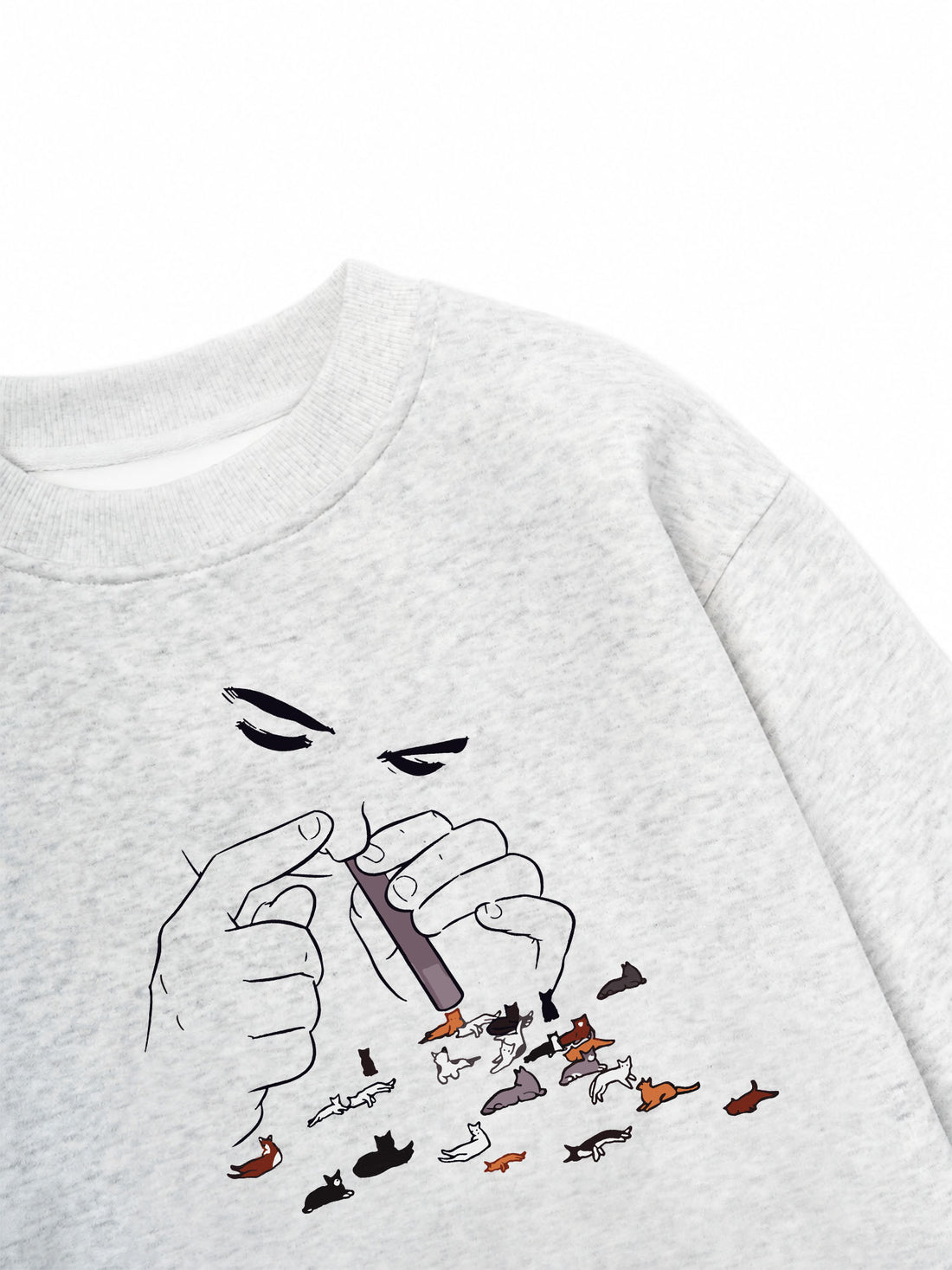 Áo Sweater Nỉ Hai Da Nghẹo Mèo