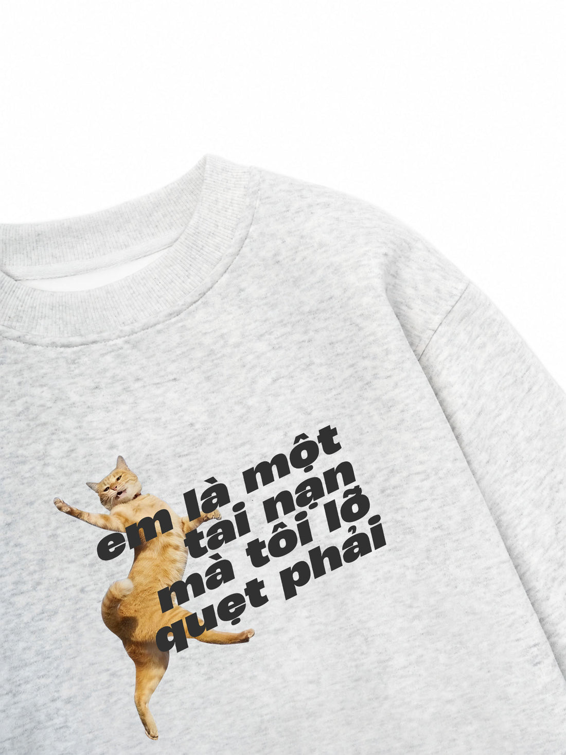 Áo Sweater Nỉ Hai Da Lỡ Quẹt Phải
