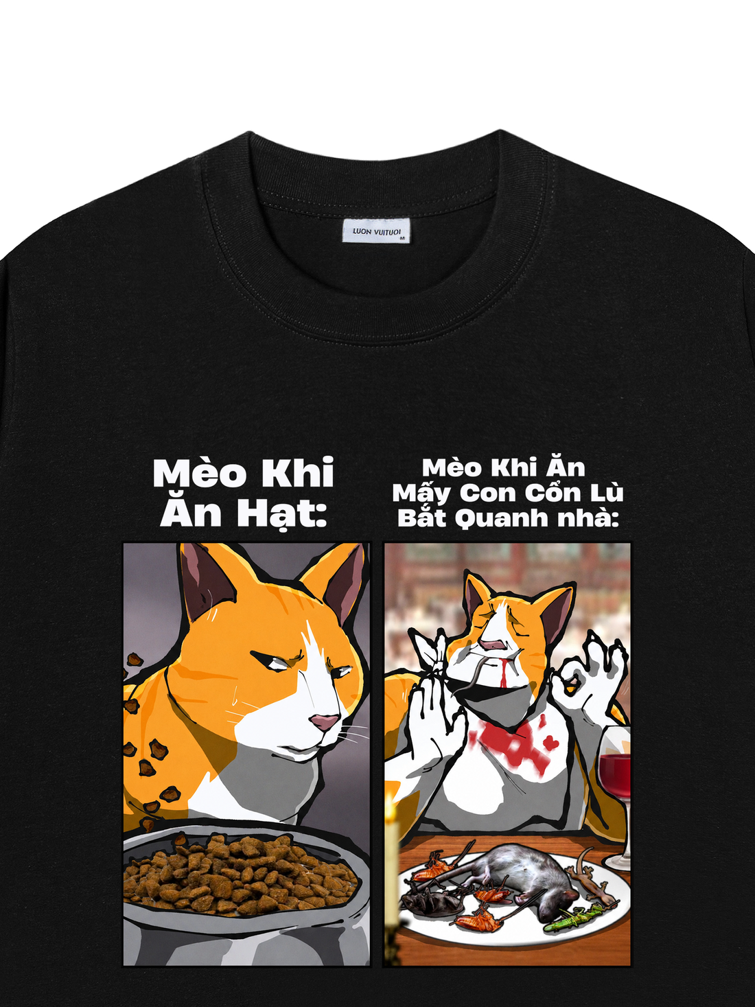 Áo Thun Mèo Khi Ăn Hạt