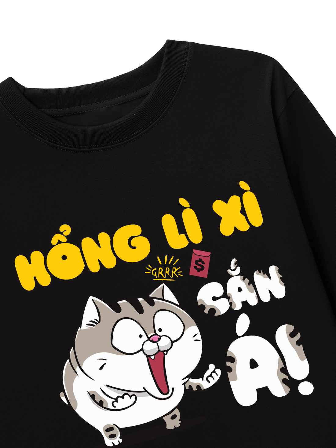 Áo Thun Dài Tay Hổng Lì Xì Là Cắn Á