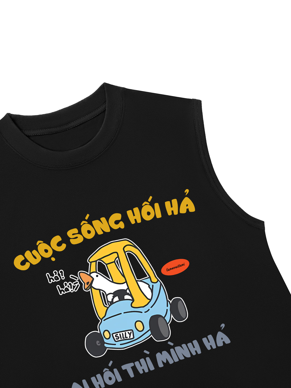 Áo Ba Lỗ Relaxed Fit Meme Chú Vịt Cuộc Sống Hối Hả