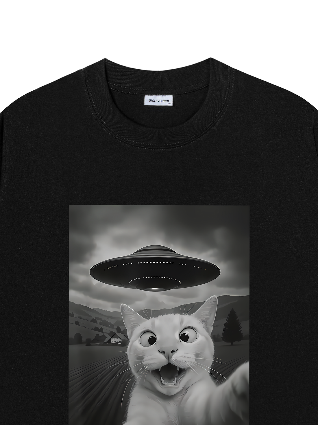 Áo Thun UFO Mèo Hú Hồn