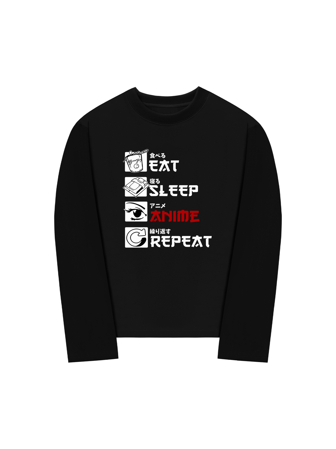 Áo Thun Dài Tay Eat Sleep Anime Repeat