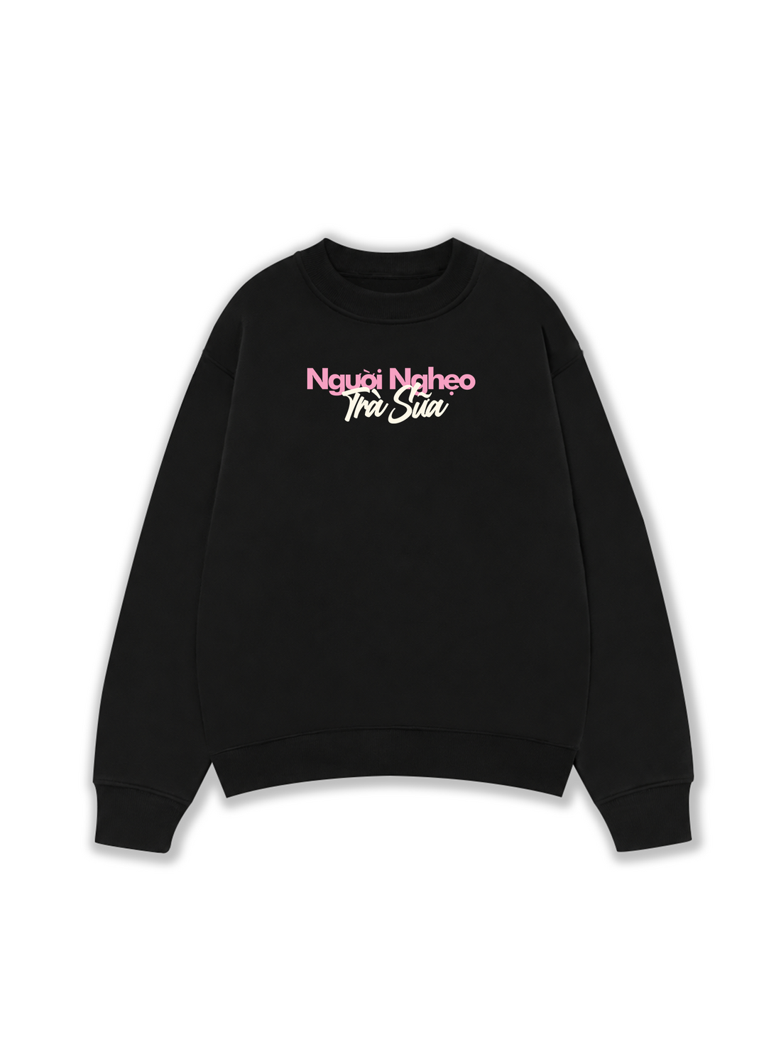 Áo Sweater Nỉ Hai Da Người Nghẹo Trà Sữa
