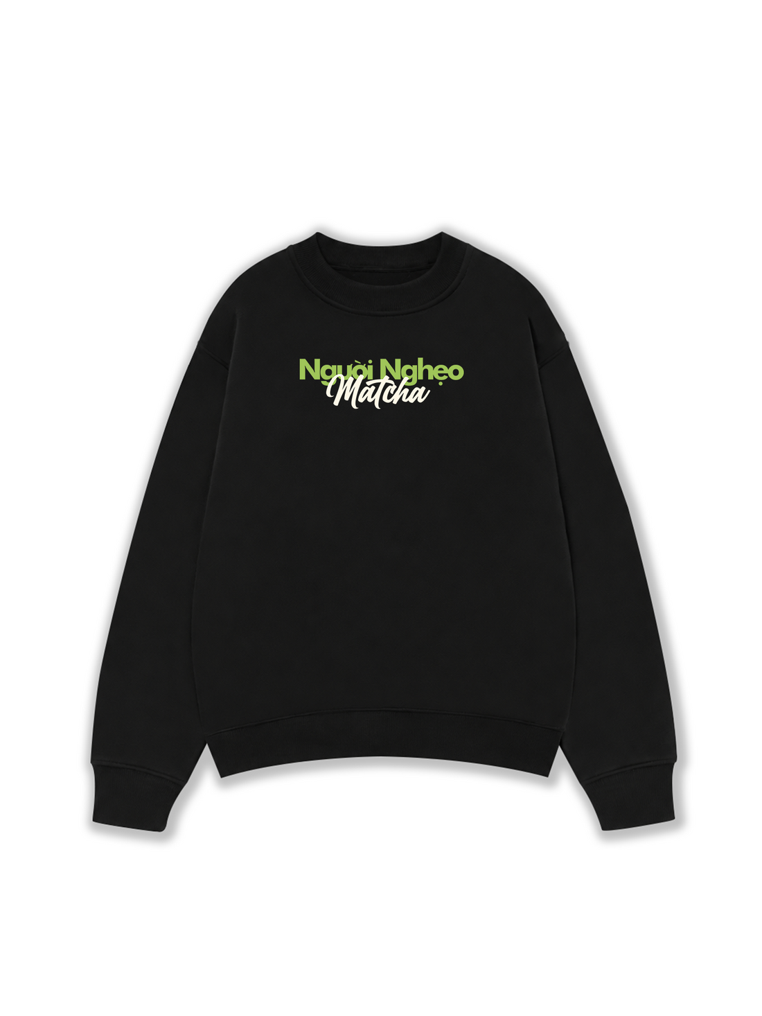 Áo Sweater Nỉ Hai Da Người Nghẹo Matcha