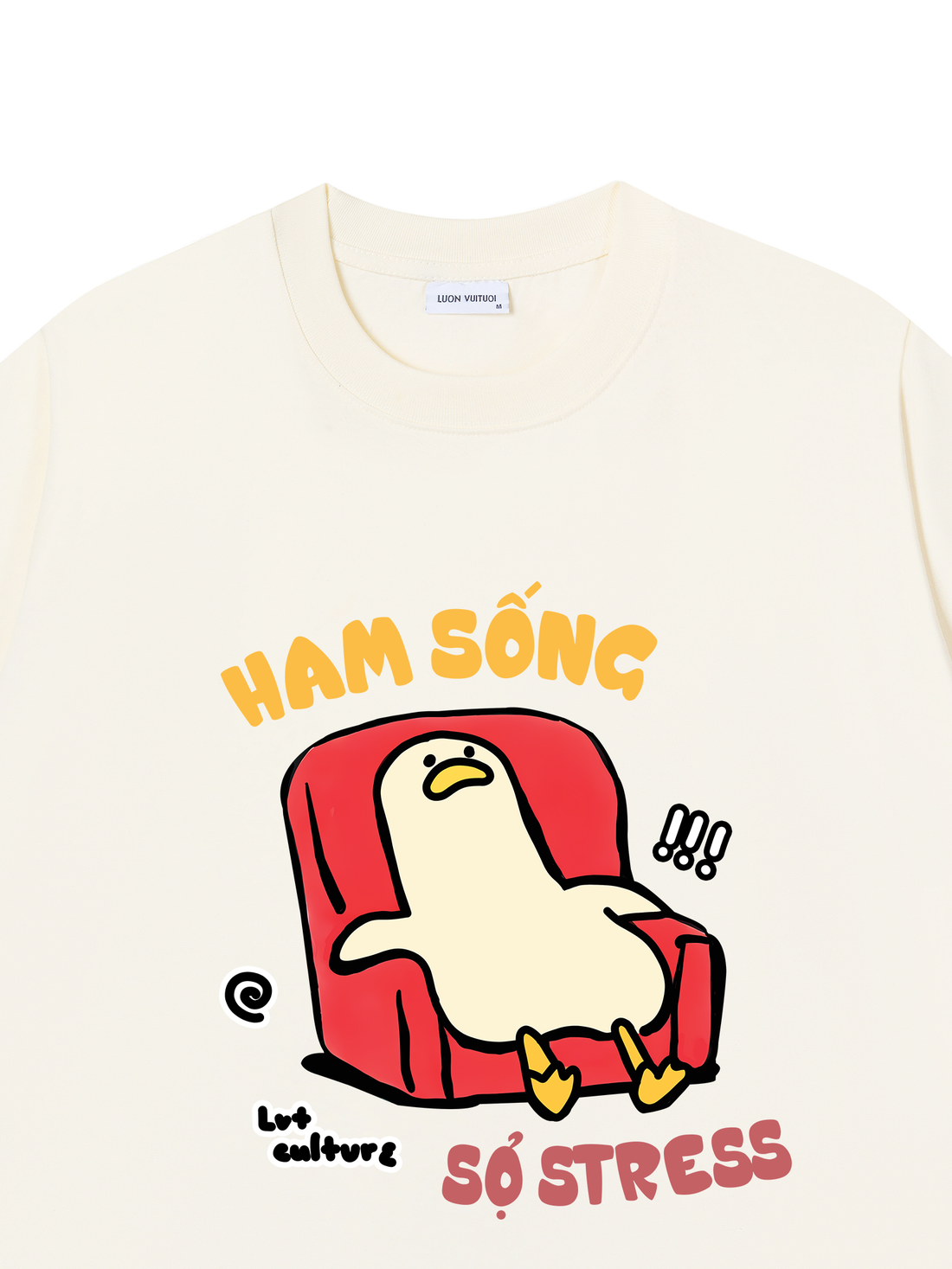 Áo Thun Meme Chú Vịt Ham Sống Sợ Stress