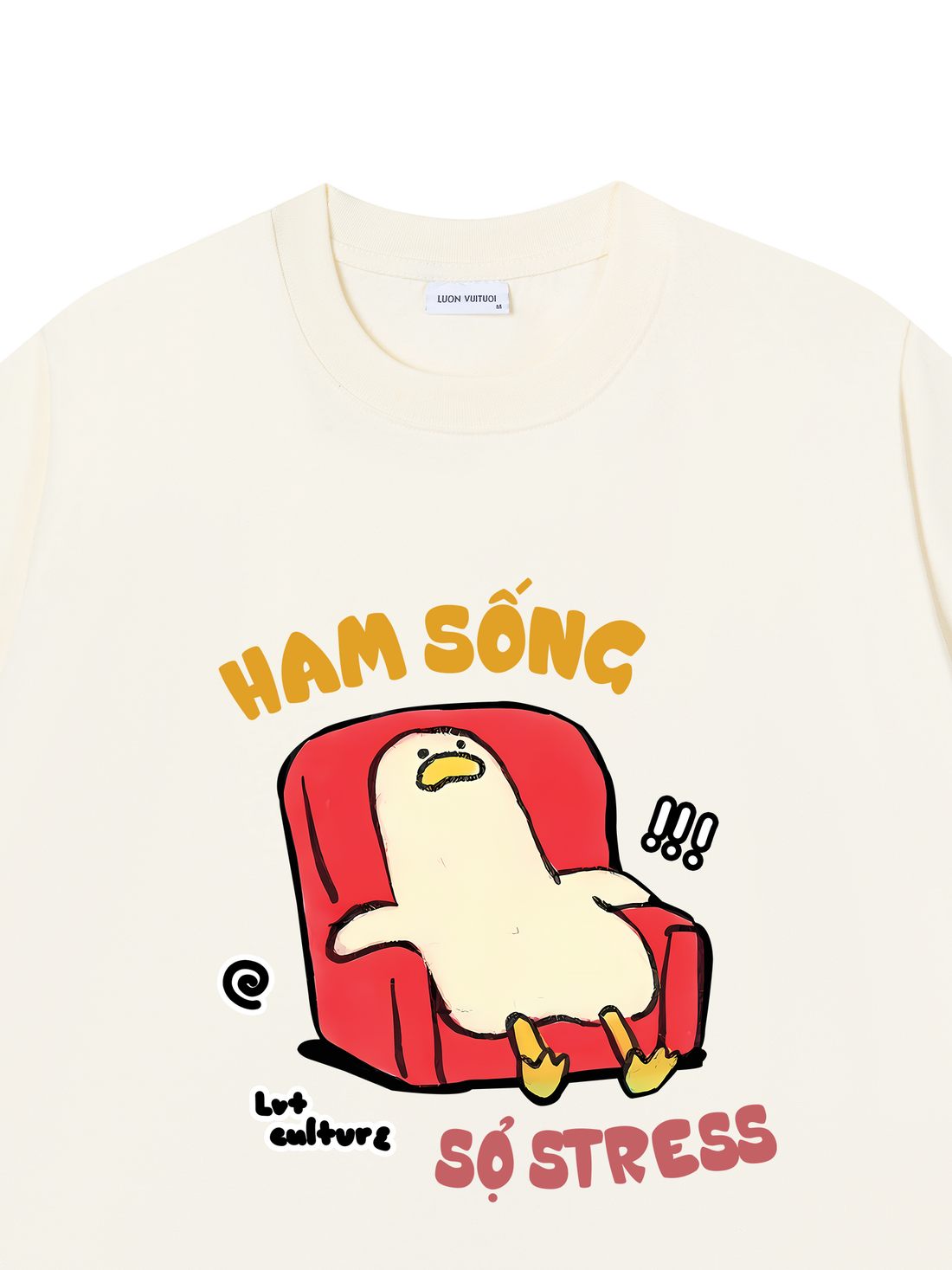 Áo Thun Meme Chú Vịt Ham Sống Sợ Stress
