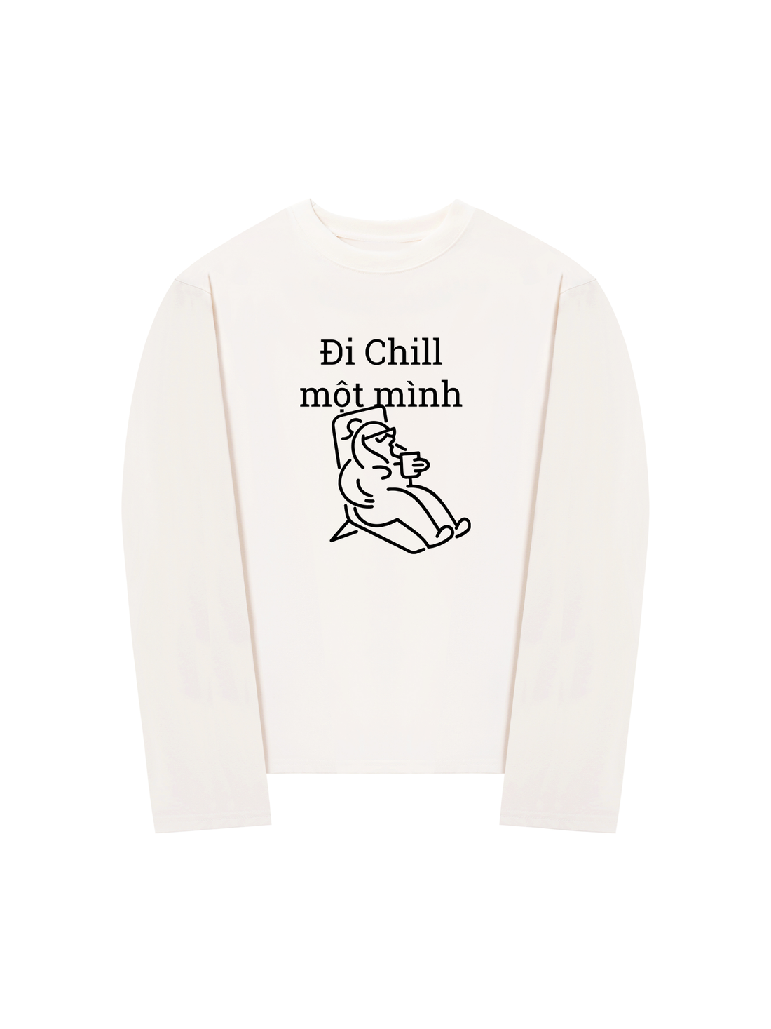 Áo Thun Dài Tay Đi Chill Một Mình