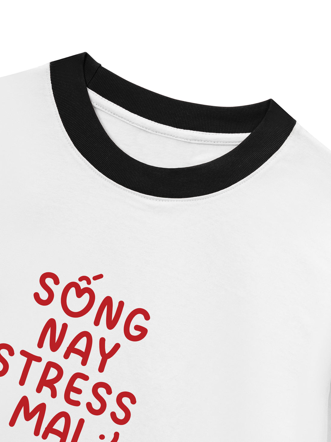 Áo Thun Ringer Relaxed Fit Sống Nay Stress Mai