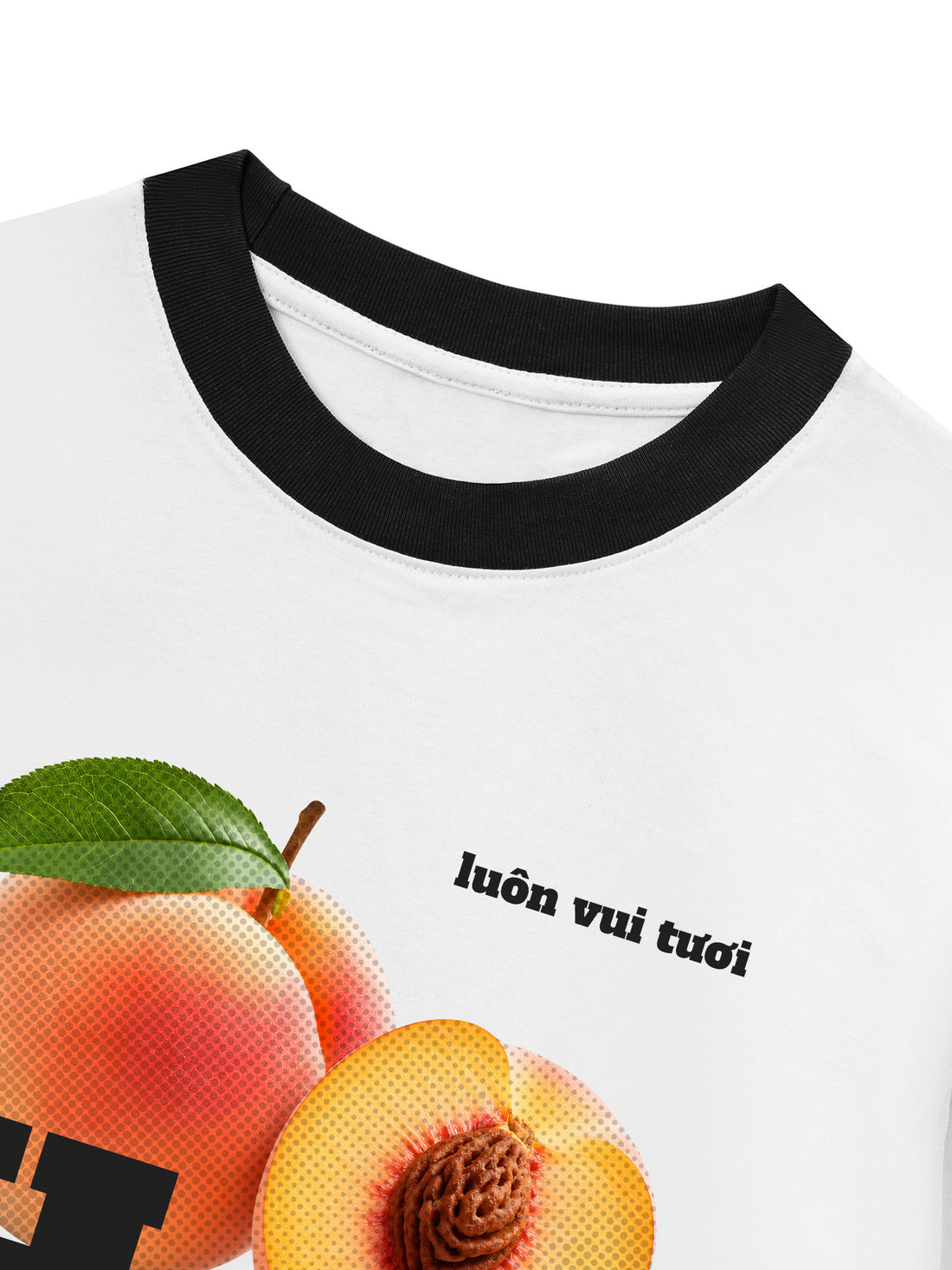 Áo Thun Ringer Relaxed Fit Đào Hoa