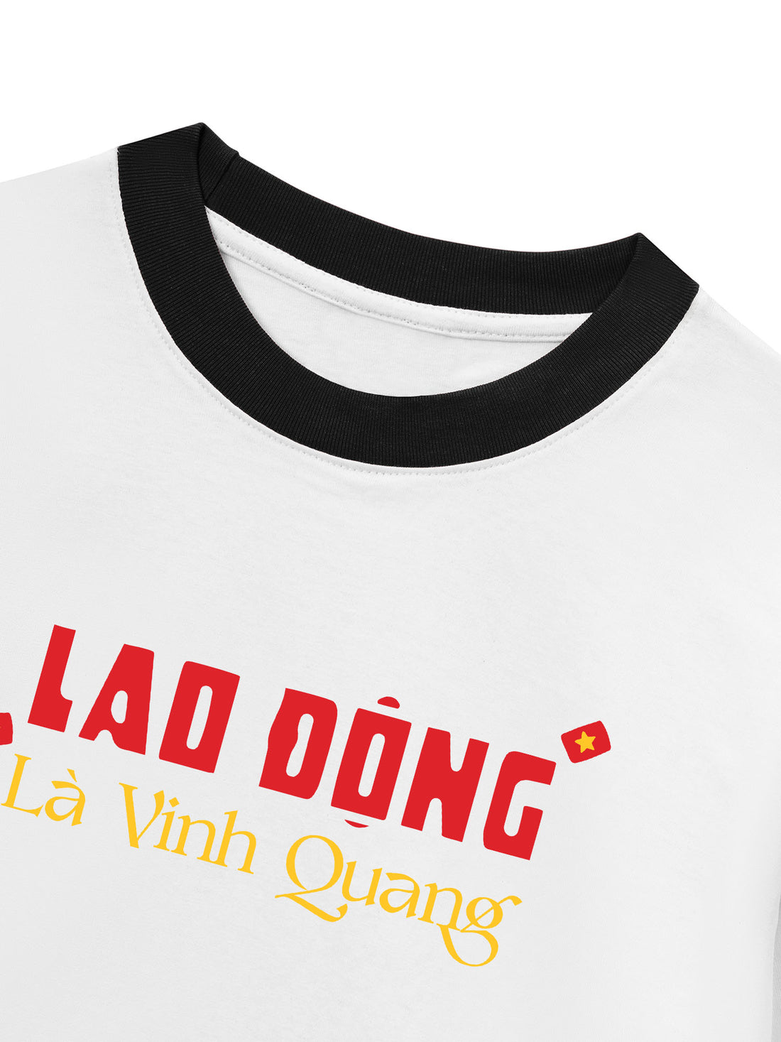 Áo Thun Ringer Relaxed Fit Yêu Nước Lao Động Là Vinh Quang