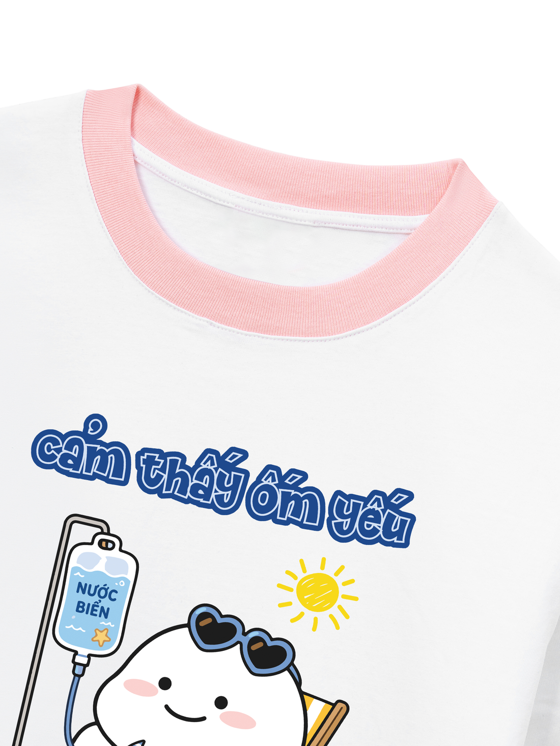 Áo Thun Ringer Relaxed Fit Cảm Thấy Ốm Yếu Cần Truyền Nước Biển