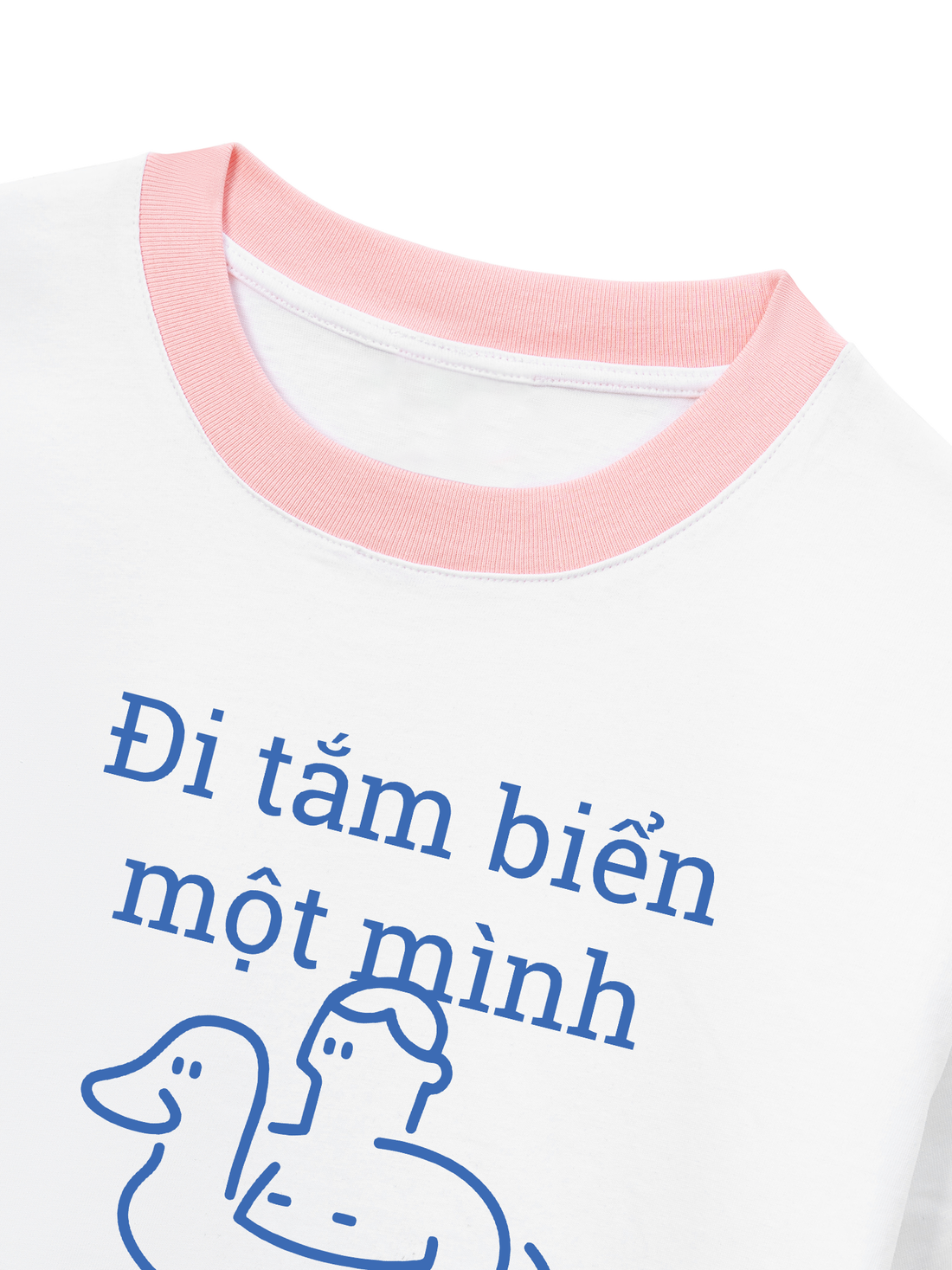 Áo Thun Ringer Relaxed Fit Đi Tắm Biển Một Mình