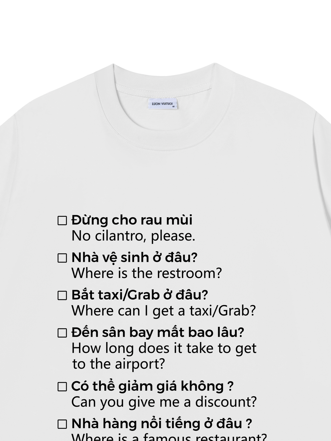 Áo Thun Phiên Dịch Du Lịch Anh-Việt