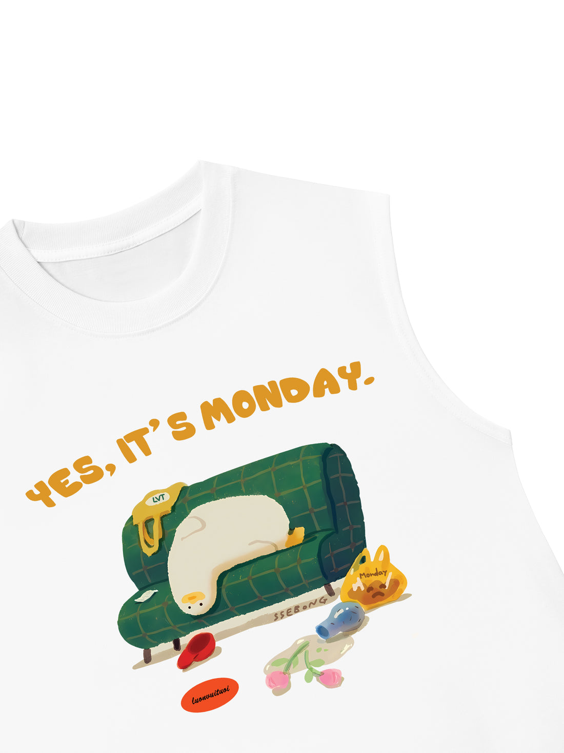 Áo Ba Lỗ Relaxed Fit Meme Chú Vịt Yes It_s Monday