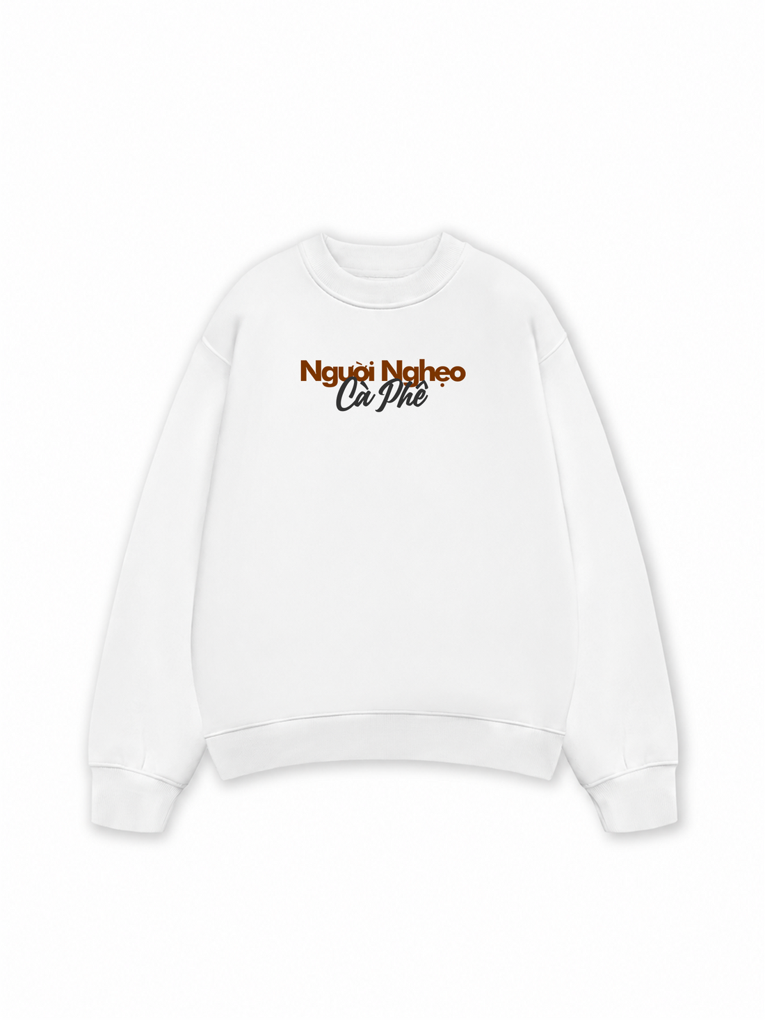 Áo Sweater Nỉ Hai Da Người Nghẹo Cà Phê